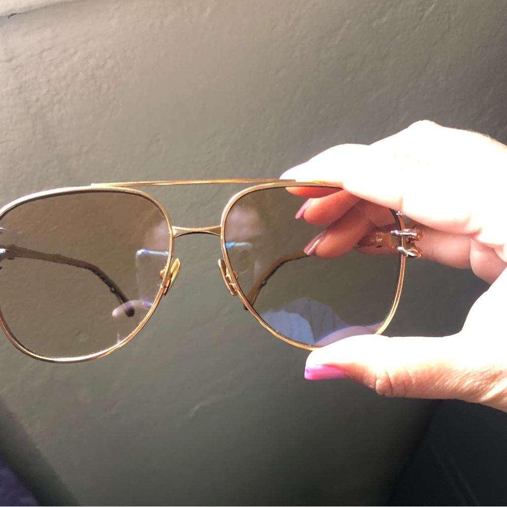 Used Anna Karin Karlsson Rose Gold/Gold Aviator Sunglasses Claw Voyage - Picture 7 of 16